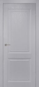 Межкомнатная дверь Берген глухая в эмали Скай грей с имитацией шпона