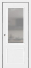 Межкомнатная дверь Бланк-2 со стеклом в белой эмали Арктика