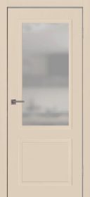 Межкомнатная дверь Бланк-2 со стеклом в эмали Беж с фрезеровкой