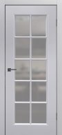 Межкомнатная дверь Юлия в английском стиле со стеклом эмаль Грей лайт
