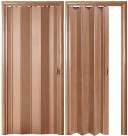 Раздвижная пластиковая дверь-гармошка Стиль цвет Лесной орех с имитацией дерева