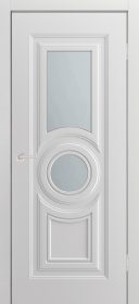 Межкомнатная дверь Титул 8 с матовым стеклом и фигурной фрезеровкой