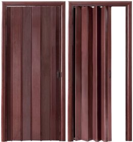 Раздвижная пластиковая дверь-гармошка Стиль цвет Вишня с имитацией дерева