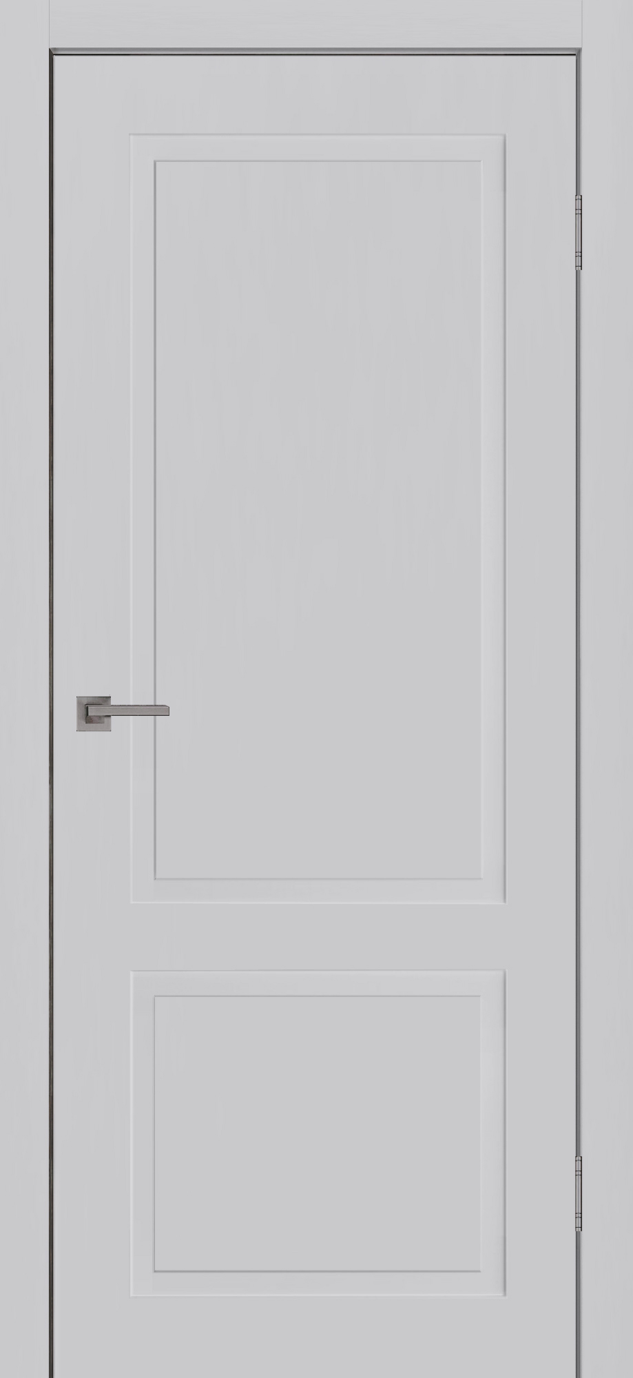Межкомнатная дверь Бланк-2 глухая в эмали Грей лайт с фрезеровкой