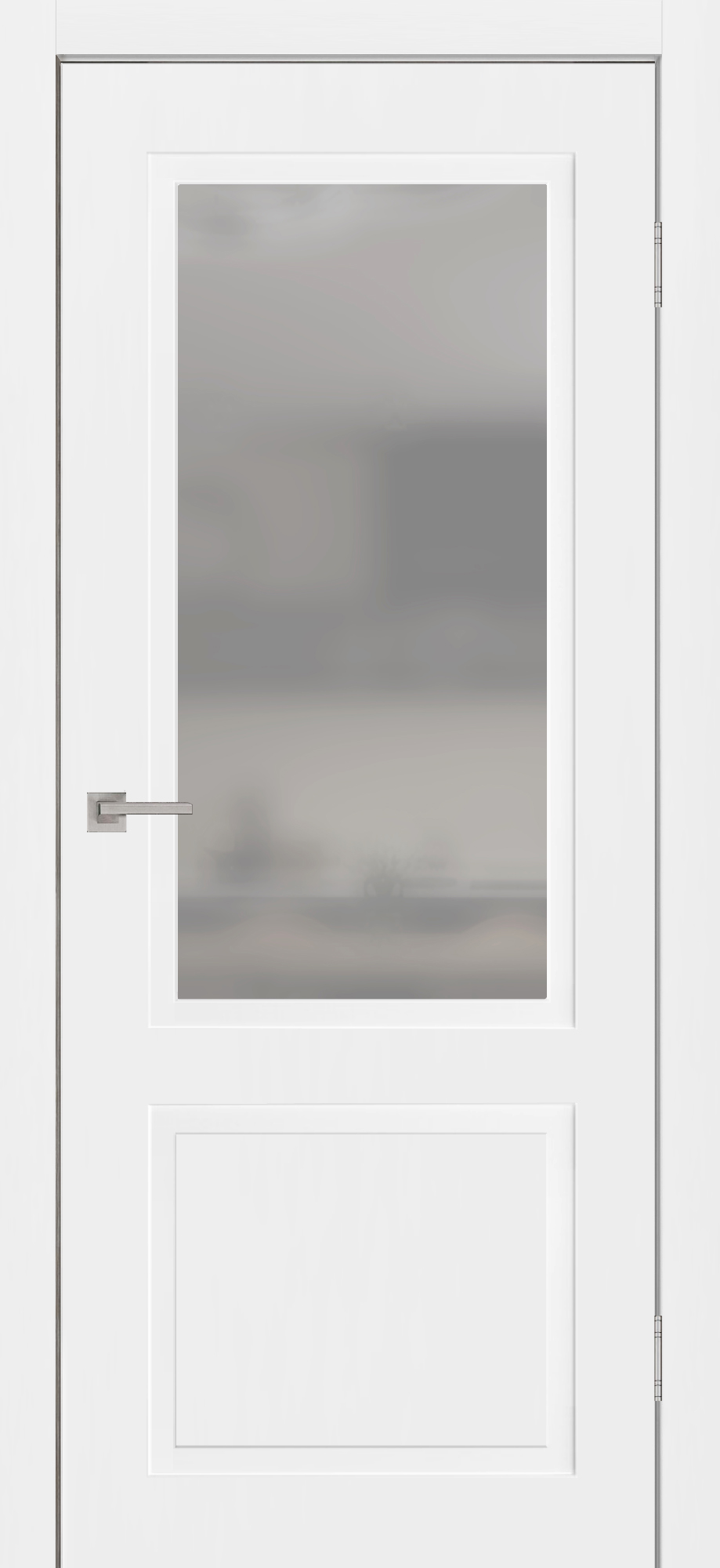 Межкомнатная дверь Бланк-2 со стеклом в белой эмали Арктика