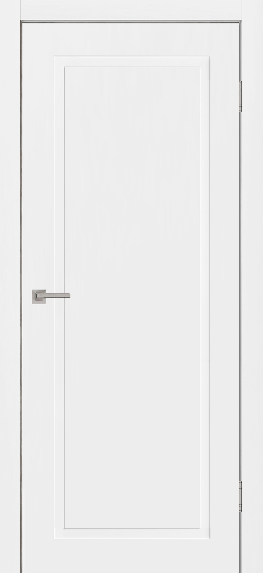 Межкомнатная дверь Бланк-1 глухая белая эмаль Арктика с филенкой