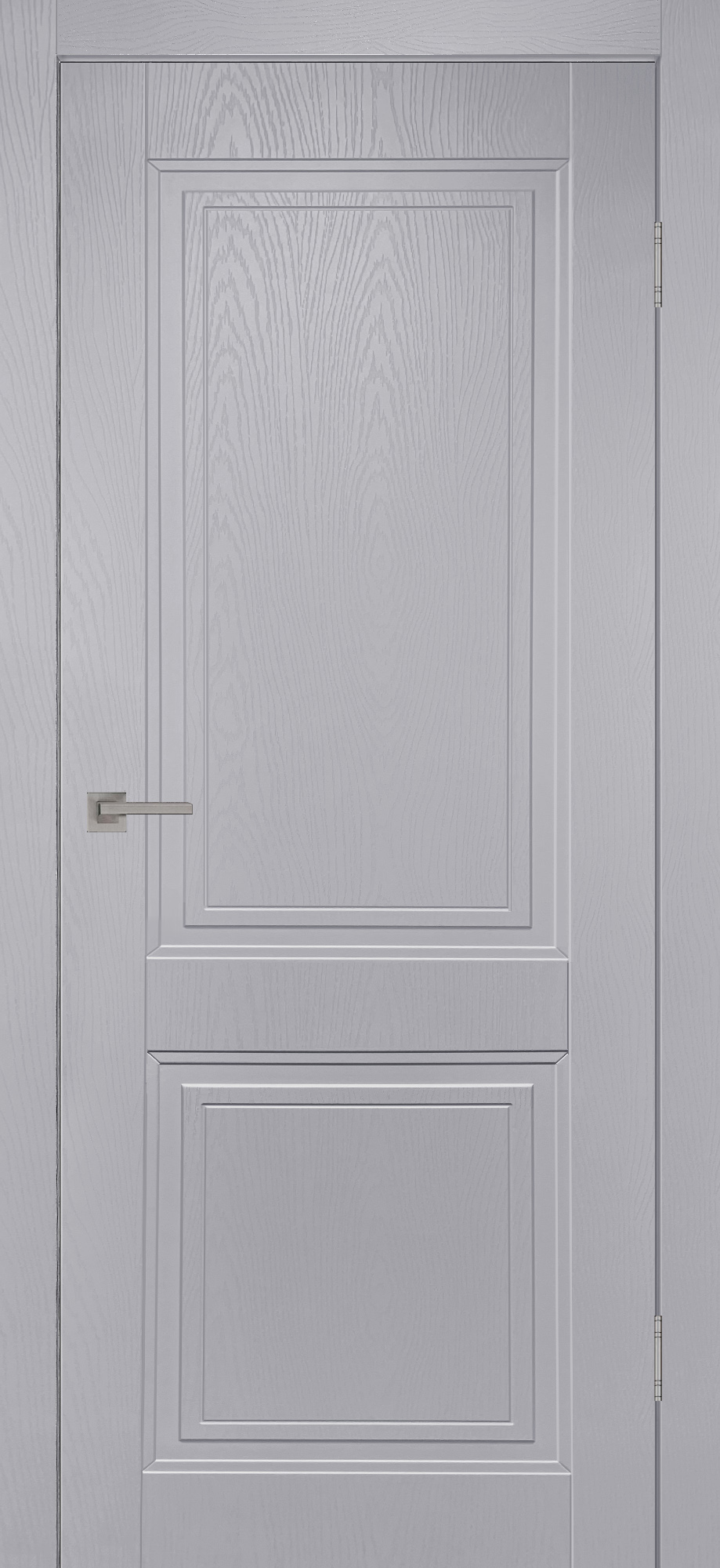 Межкомнатная дверь Берген глухая в эмали Скай грей с имитацией шпона