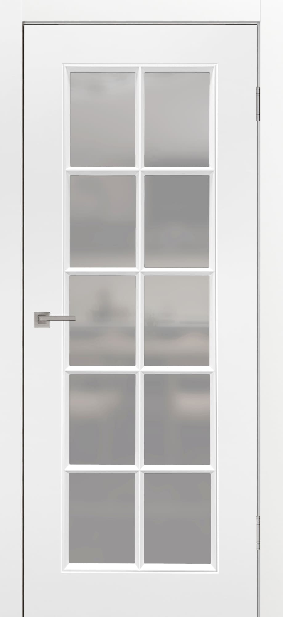 Межкомнатная дверь Юлия в английском стиле со стеклом белая эмаль Арктика