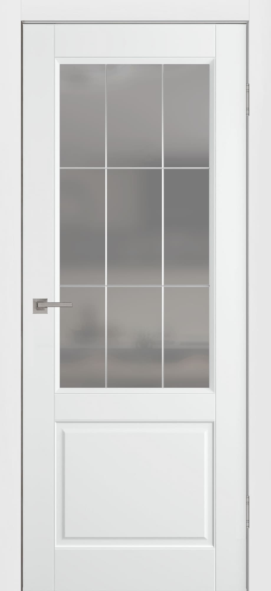 Межкомнатная дверь Нарвик со стеклом решётка в эмали Арктика